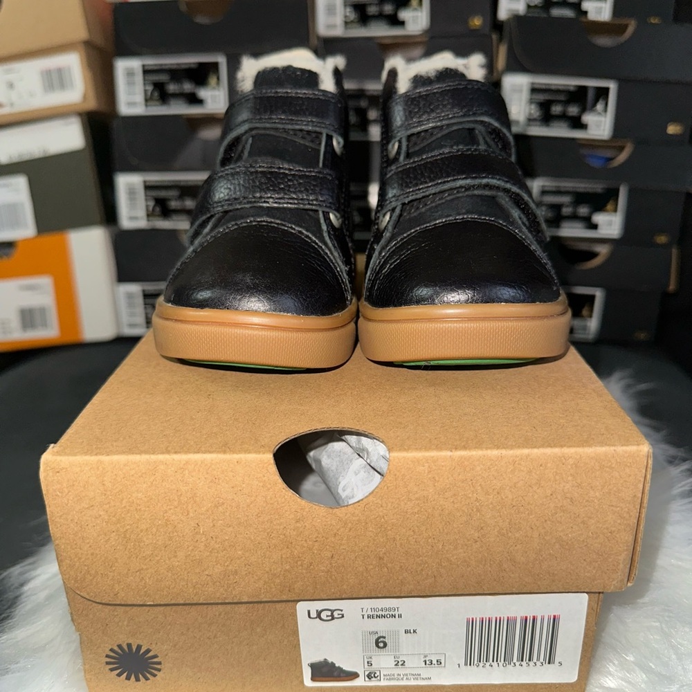 UGG Kids Black and Tan Sneakers